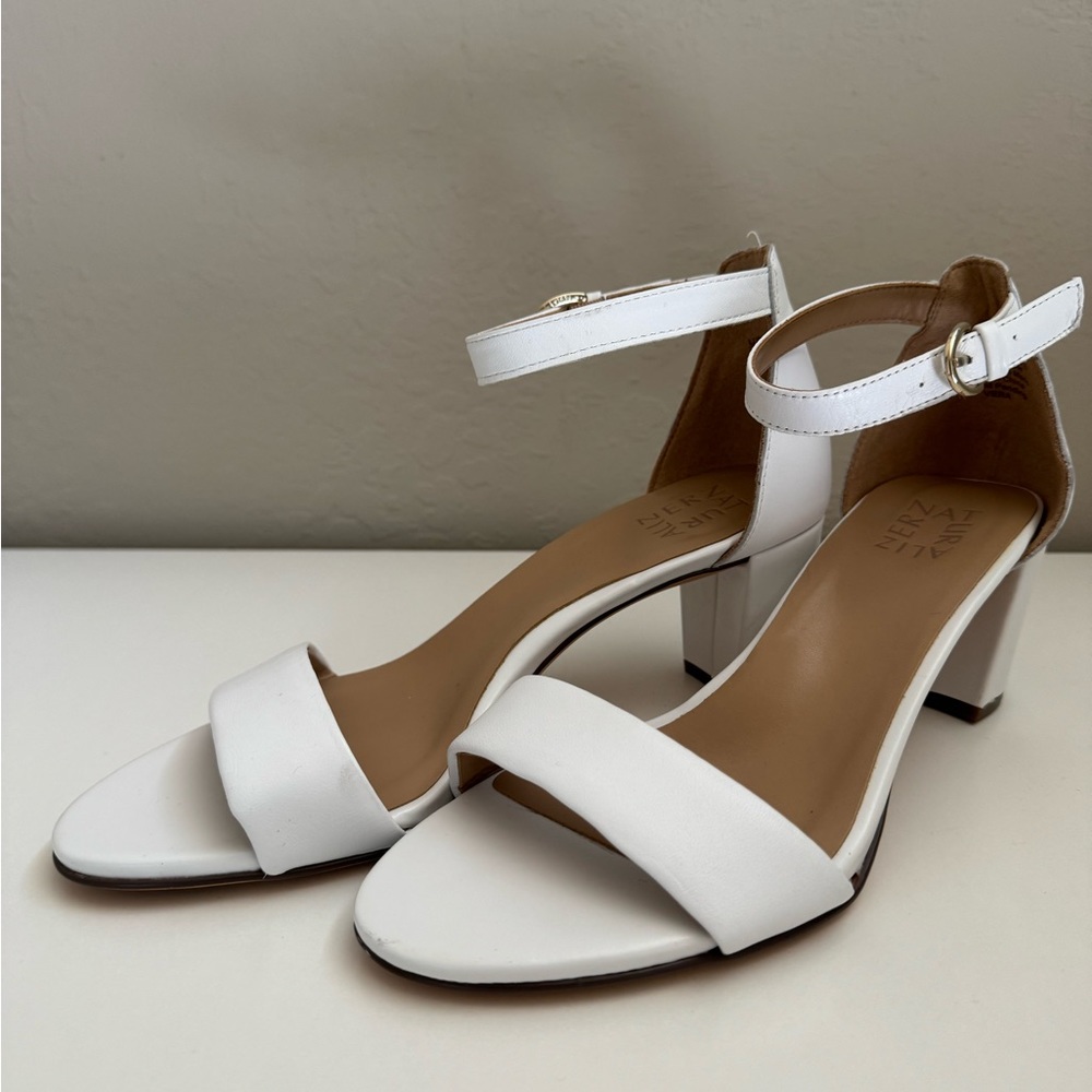 Naturalizer Vera Dress Sandal, White Leather, size 9M